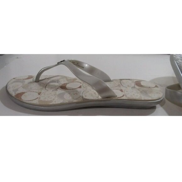 Coach Women's Flip Flops Signature Logo Size 9B EUC - Picture 4 of 4